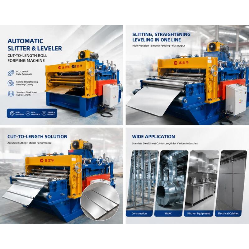 Automatic slitter and leveler line for precision sheet metal processing