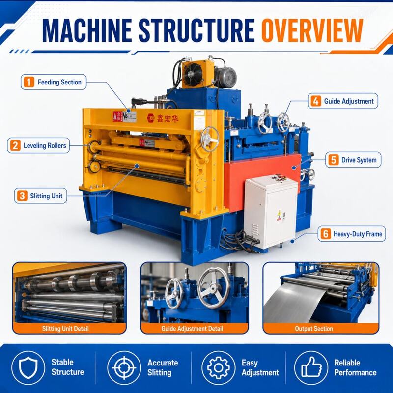 Structure of automatic slitting leveling and cut-to-length machine